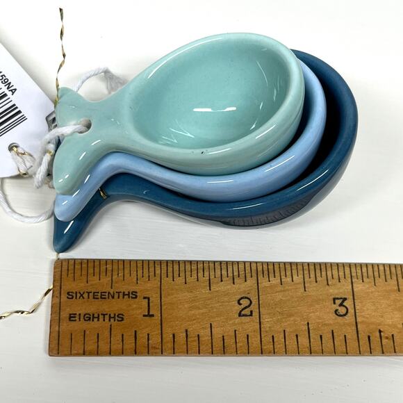 Kate Aspen Ceramic Whale Measuring Spoon Set - Picture 3 of 3